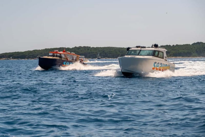 Brač: Blue Cave Island Hopping Luxury Tour - The 12m speedboat setup: shade, WiFi, and gear that saves hassle