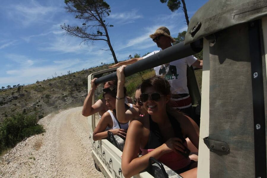 Brač: Island Exploration Tour by Four-Wheel Drive Jeep - The Donji Humac stone quarry: limestone, massive cut blocks, and a loud echo