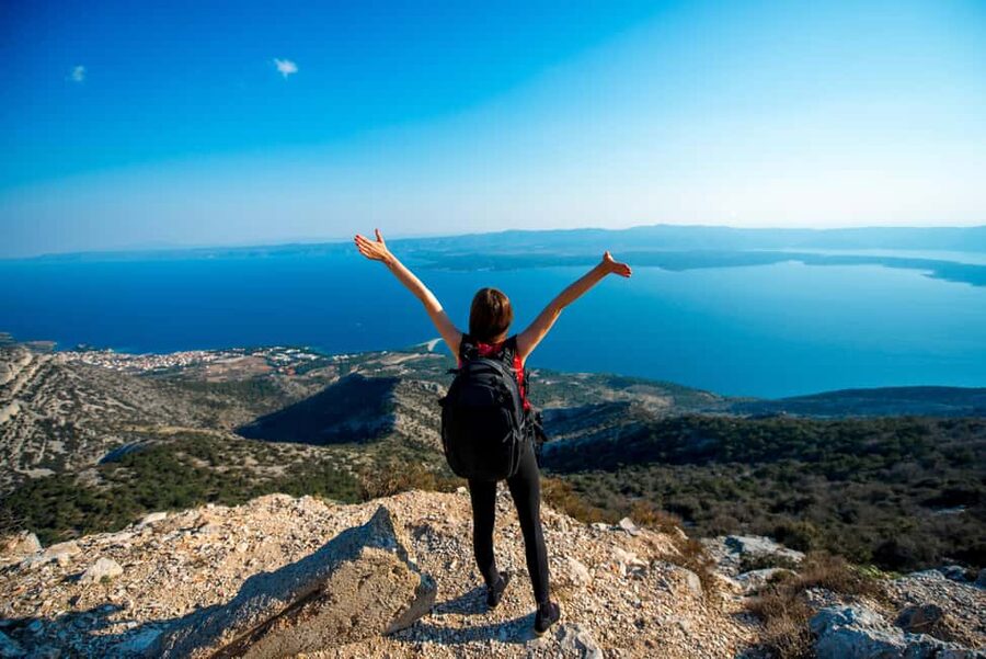 From Brač Island: Catamaran Tour with Food & Drinks - Vidova Gora on the return bus: the view payoff on the inland side