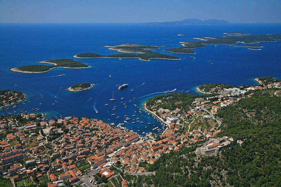 From Brač: Panoramic Flight over Brač, Hvar, Šolta, & Split - Zlatni rat and Bol to Hvar: Seeing the Coastline Like a Map
