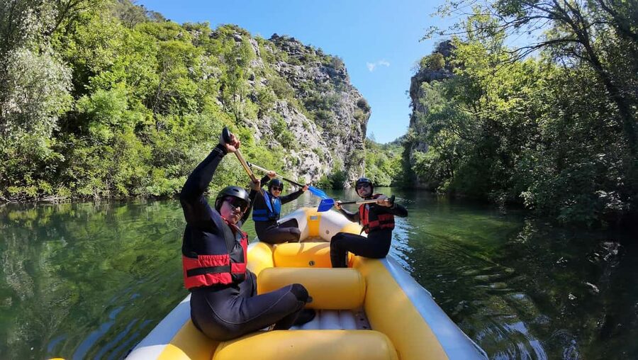 From Omiš/Split: Cetina River Rafting Experience - The rafting itself: 3 breaks, swimming, and cliff jumping