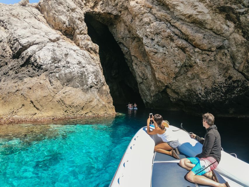 From Split: Blue Cave & 5 Islands with Vis & Hvar Boat Tour - Pakleni Islands Photo Stop: Quick, Scenic, and Useful