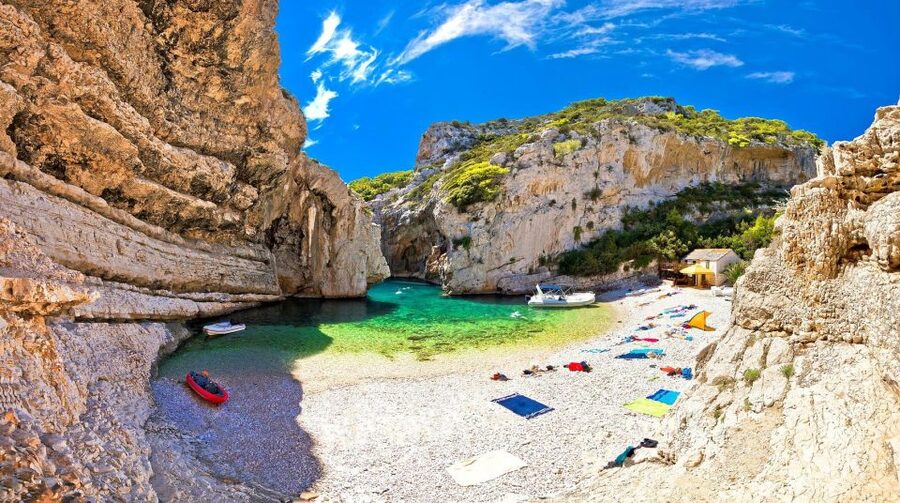 From Split: Blue Cave and Hvar Guided Tour by Luxury Boat - Stiniva Cove: a quick photo stop that still makes sense
