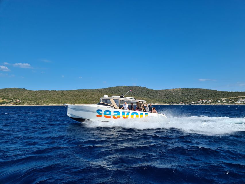 From Split: Luxury Cabin Boat Tour to The Blue Cave and Hvar - Palmizana Botanical Garden and the White Sand Beach Reset