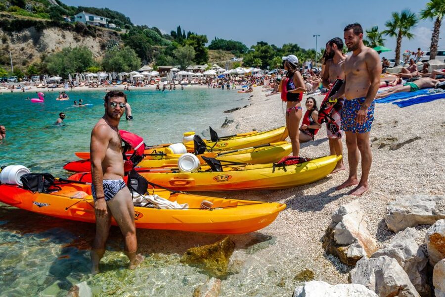 From Split: Sea Kayaking Tour - Kasjuni Beach: swim, snorkel, and that cliff jump decision