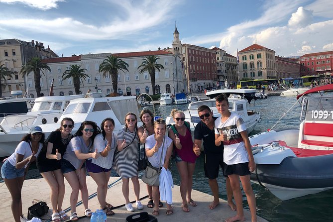 Private Blue Lagoon and island Solta speedboat tour - FULL DAY - Trogir UNESCO in one hour: Cathedral doors and Kamerlengo views