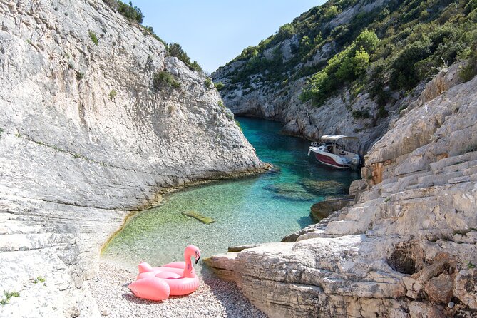 Private Speed Boat Tour to Blue Cave & Pakleni islands - Stop 1: Green Cave, swim time, and the jump-off option