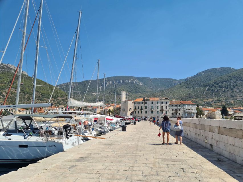 Split: Bisevo, Vis, and Hvar Boat Tour with Snorkel Stops - Komiza on Vis: coffee, breakfast, and a slower coastal feel