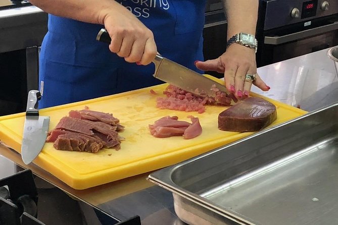 Split Cooking Class - The cooking school kitchen, snacks, drinks, and real hands-on work