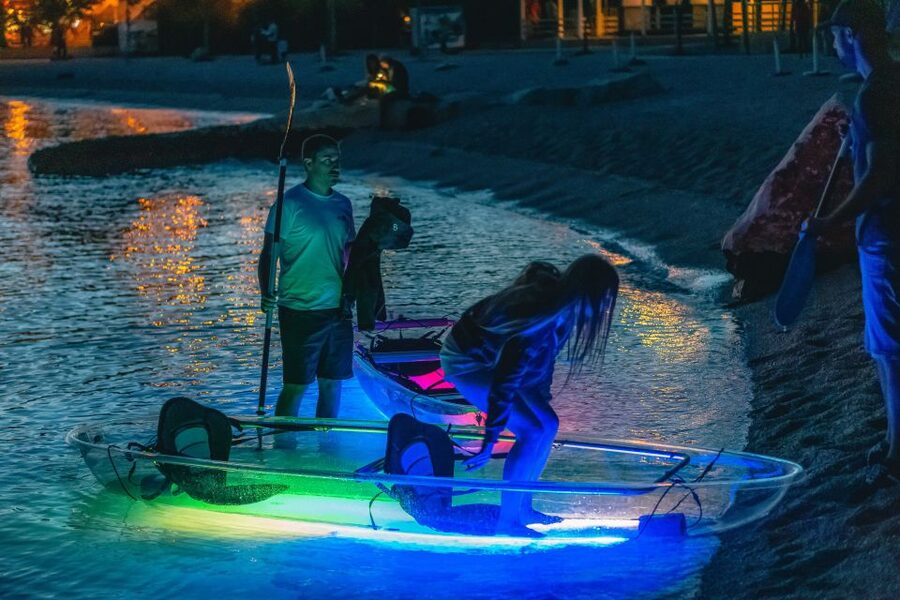 Split: Illuminated Evening Guided Kayaking Tour - From Split to Stobreč in a calm, air-conditioned van