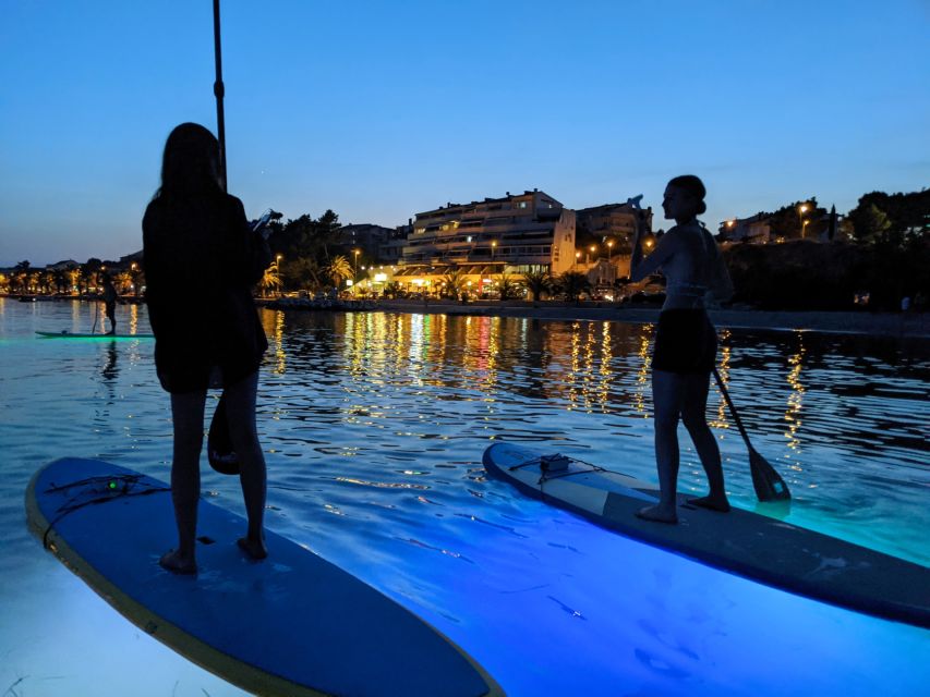 Split: Stand Up Paddleboard Night Glow Tour - LED boards: what the light actually lets you see