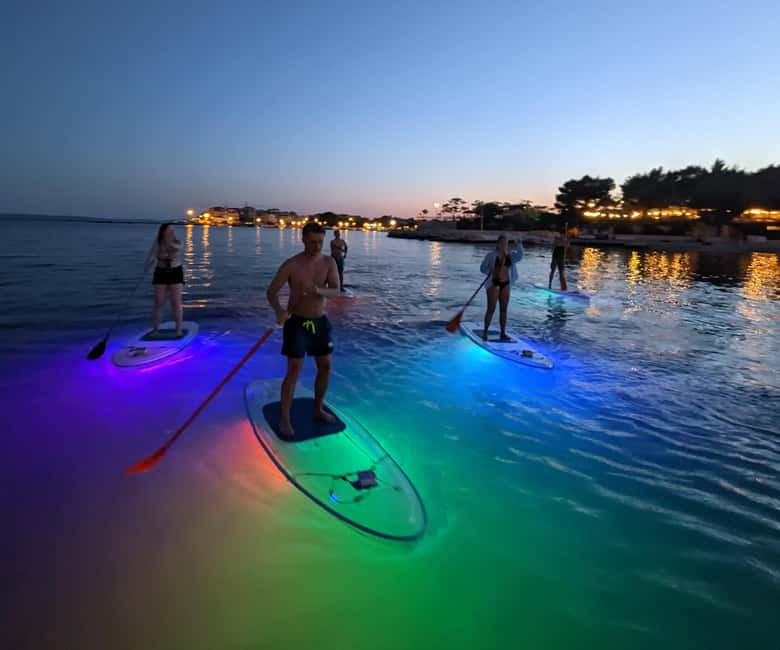 Split: Transparent SUP night Glow tour - Entering Split at night on a see-through SUP