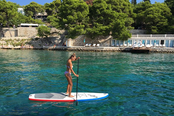 Stand Up Paddle (SUP) board rental - Kayak & SUP Hvar base at Bonj beach, where you gear up fast